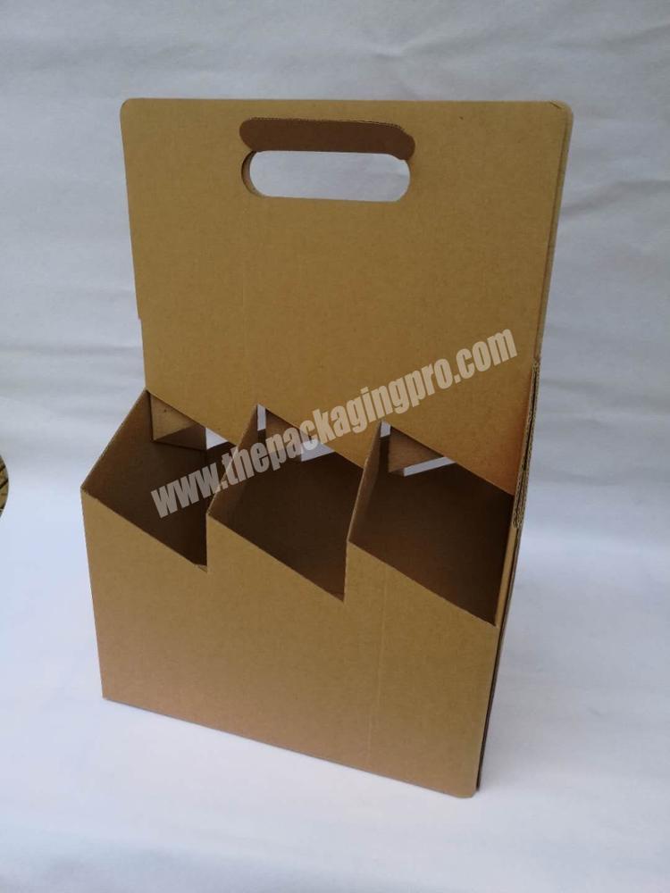 custom logo corrugated wine gift boxes with compartment take away paper packaging box manufacturer