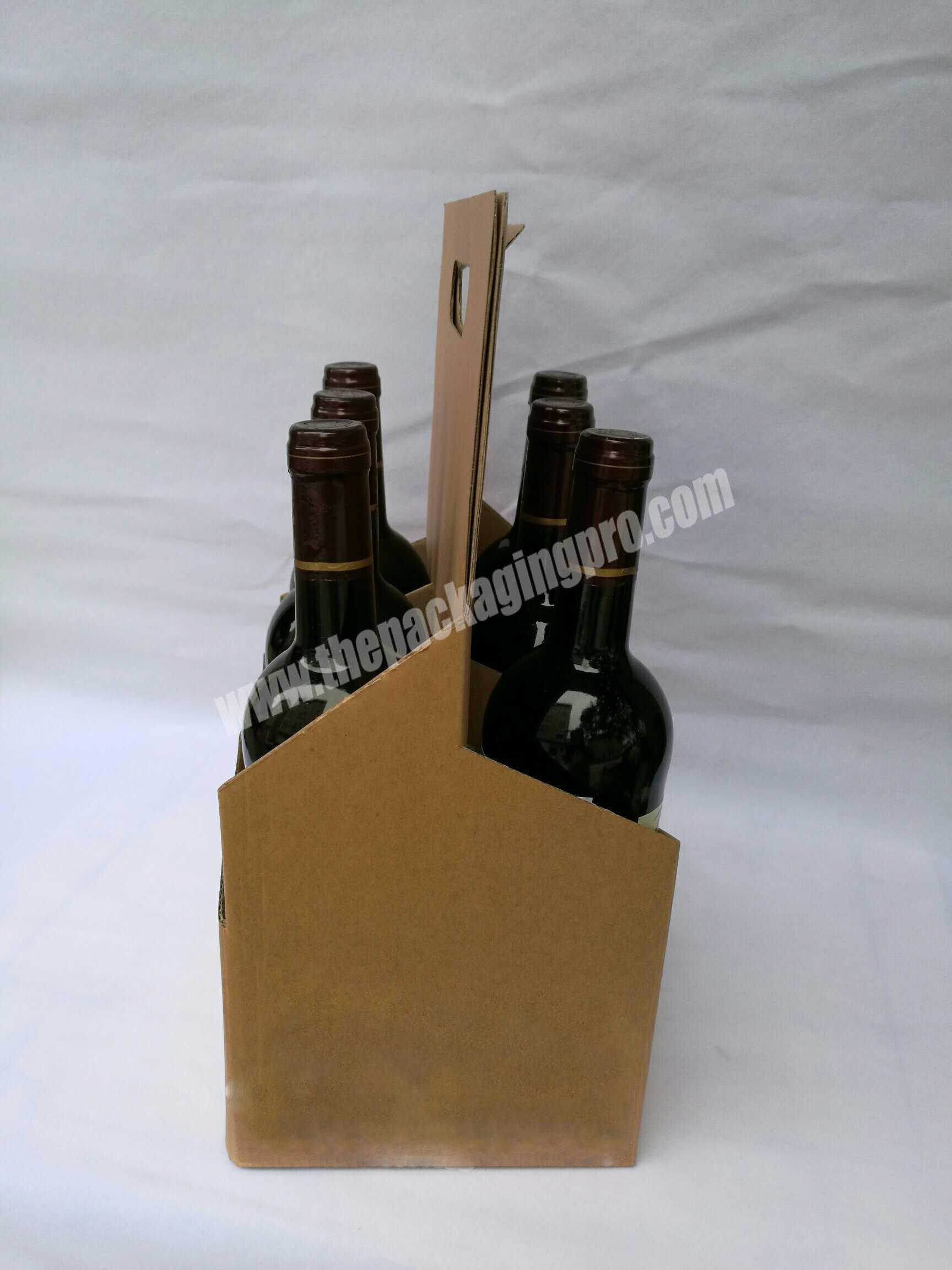 custom logo corrugated wine gift boxes with compartment take away paper packaging box wholesaler