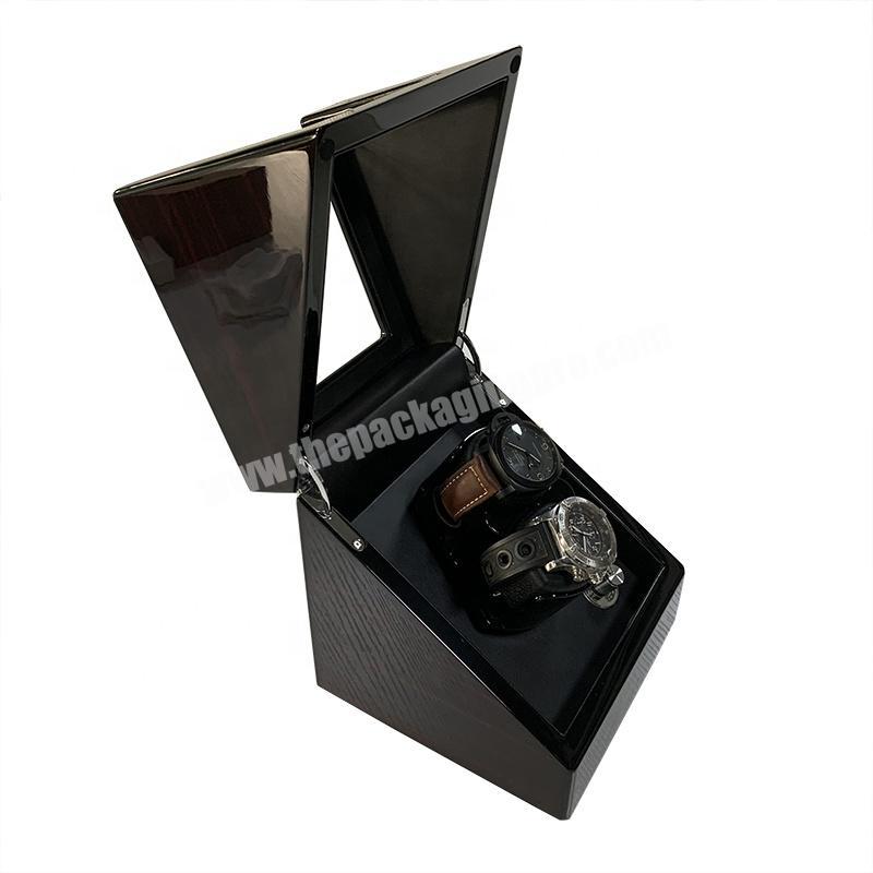 Best 2+0 Black Gloss Lacquer Wooden Dual Automatic Watch Winder