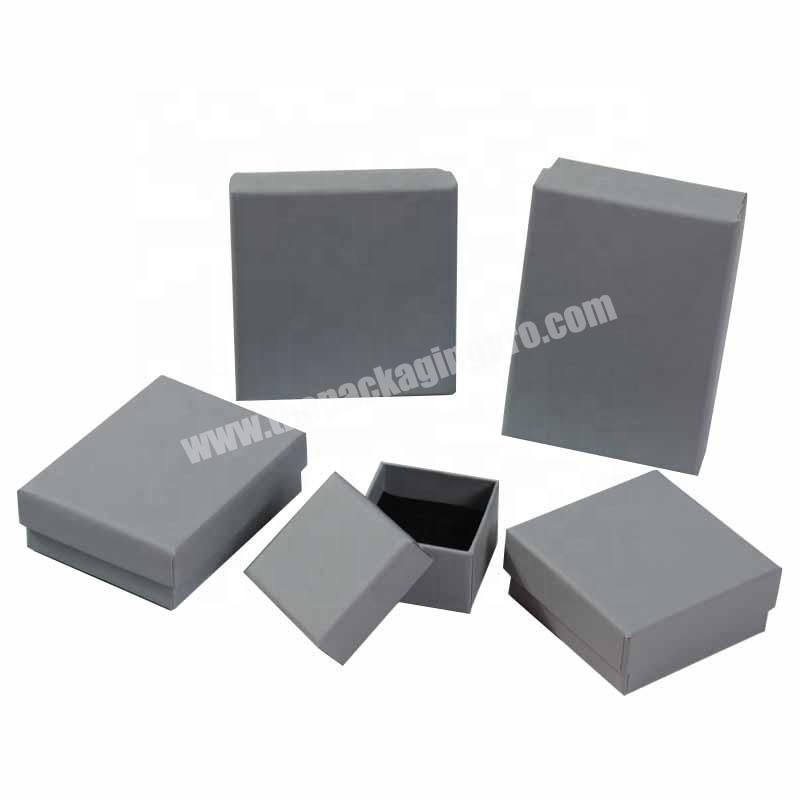 custom logo printed rose gold gray hard paper  packaging box for jewelry bracelets trinket boxes