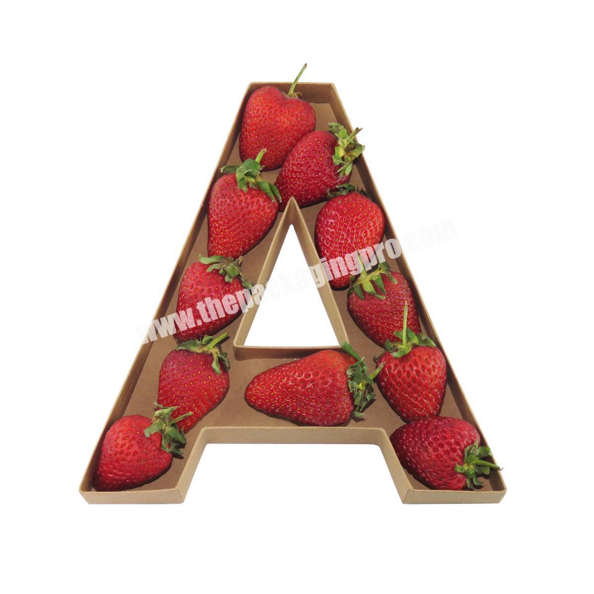 26 Letters Shaped Paper Display Gift Wedding Seed Cake Packaging Chocolate Covered Strawberries Box