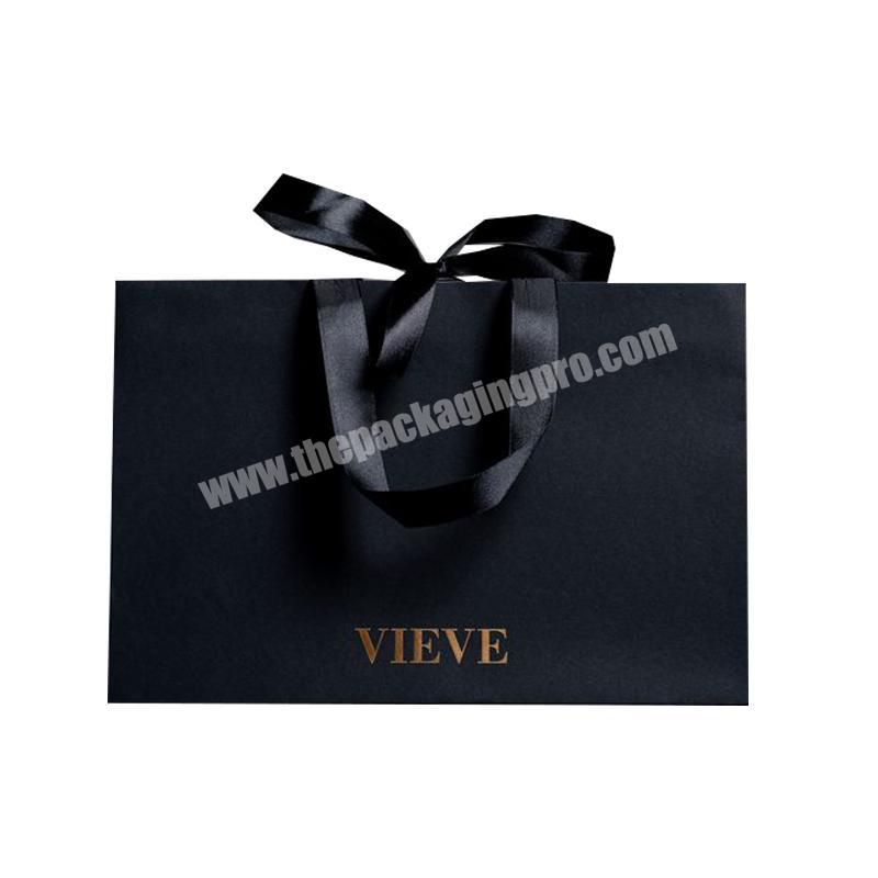 Black luxury paper shopping bag with your own logo