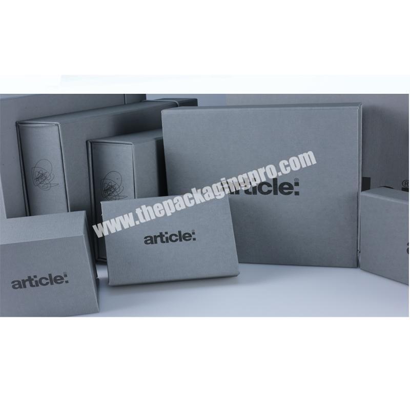 Cardboard Foldable Luxury Grey Book Shaped Rigid Wedding Custom Print Paper Clamshell Birthday Gift Box with logo