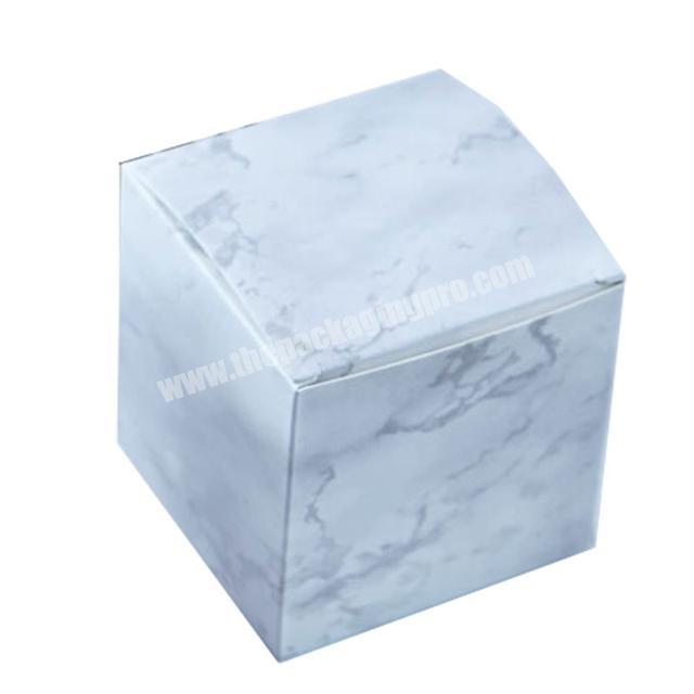 Cheap price shipping box new candle jar packaging square coated paper marble folded candle boxes
