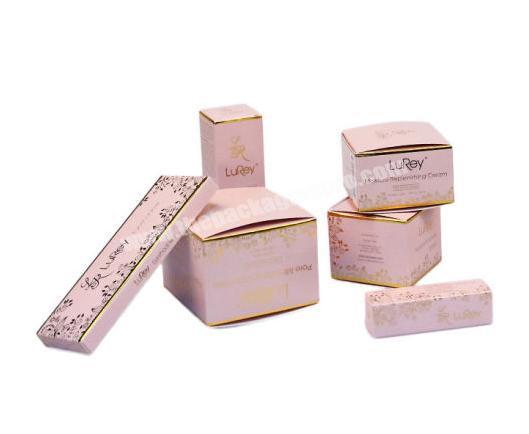 China Factory High Quality  Custom Printing Packaging cosmetic Makeup Art Paper Box Pink