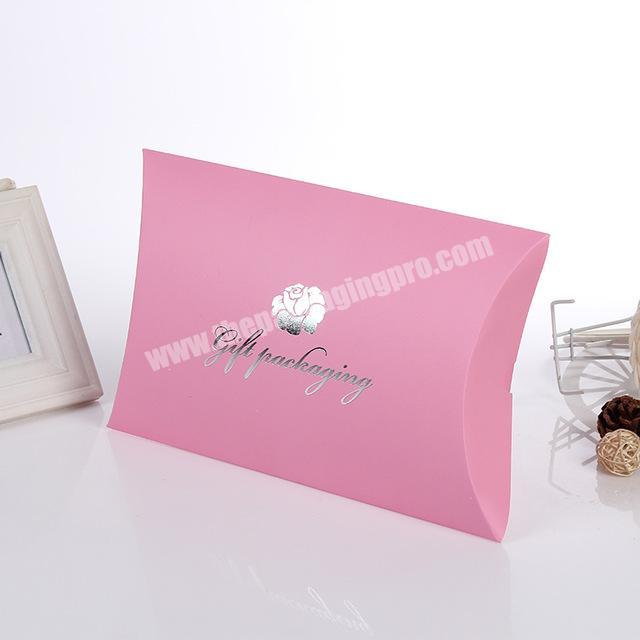 China Factory High Quality Custom White and Natural Kraft Pillow Boxes for Gifts and Apparel Printing