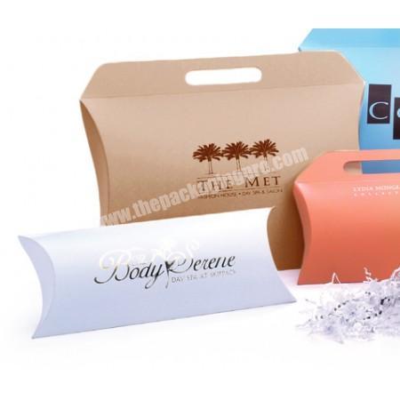 China Factory High Quality Printable Custom Pillow Boxes With Handle