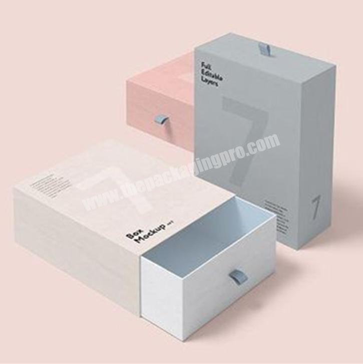 China factory customized pink printing paper gift drawer sliding cardboard box packaging