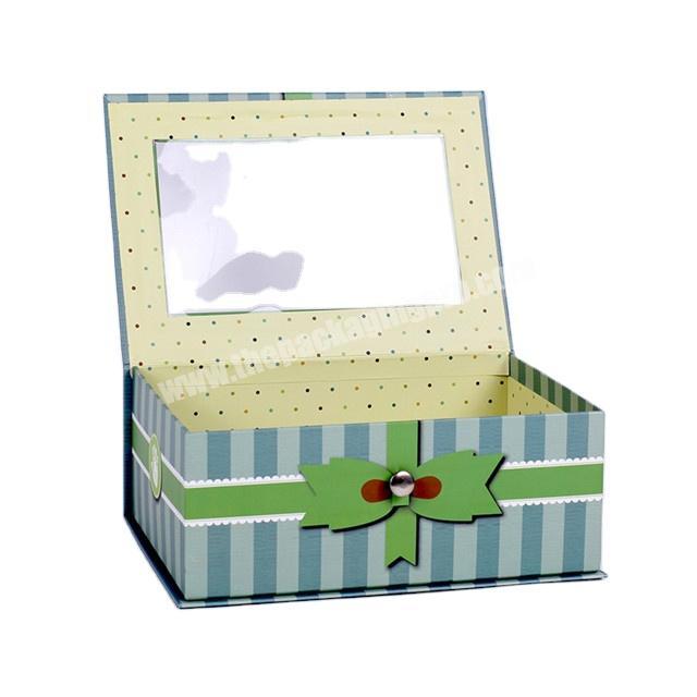 Clear window paper gift packing large gift box with handle