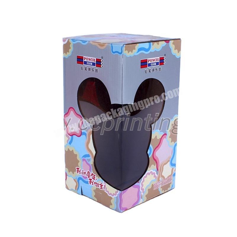 Corrugated paper with clear window custom logo toy packaging box