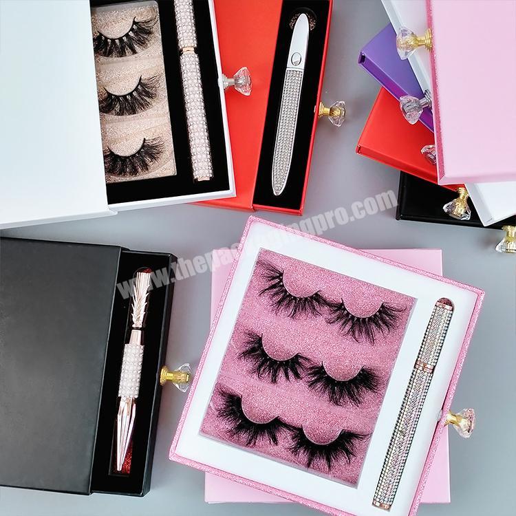 personalize Custom Amazon Empty Luxury Paper Lash Eyelash Kit Tool Packaging Design Solution Box Logo Private Label