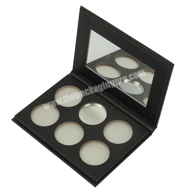 Custom Black Luxury High End Book Shape With Sleeve Empty Cosmetic Eyeshadow Palette