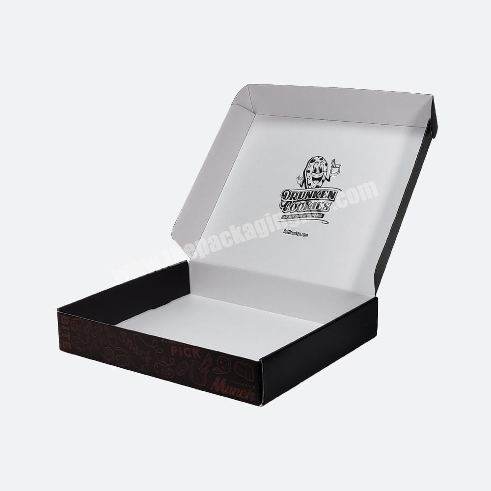 Custom Black Packaging Mailer Boxes Cardboard Carton Shipping Corrugated Paper Cook Food Packaging Pizza Box