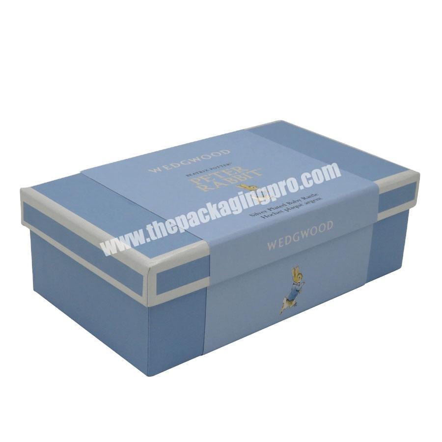 Custom Color dyed Lid Base Two Piece Set Up Paper Gift Box wholesale with belly band