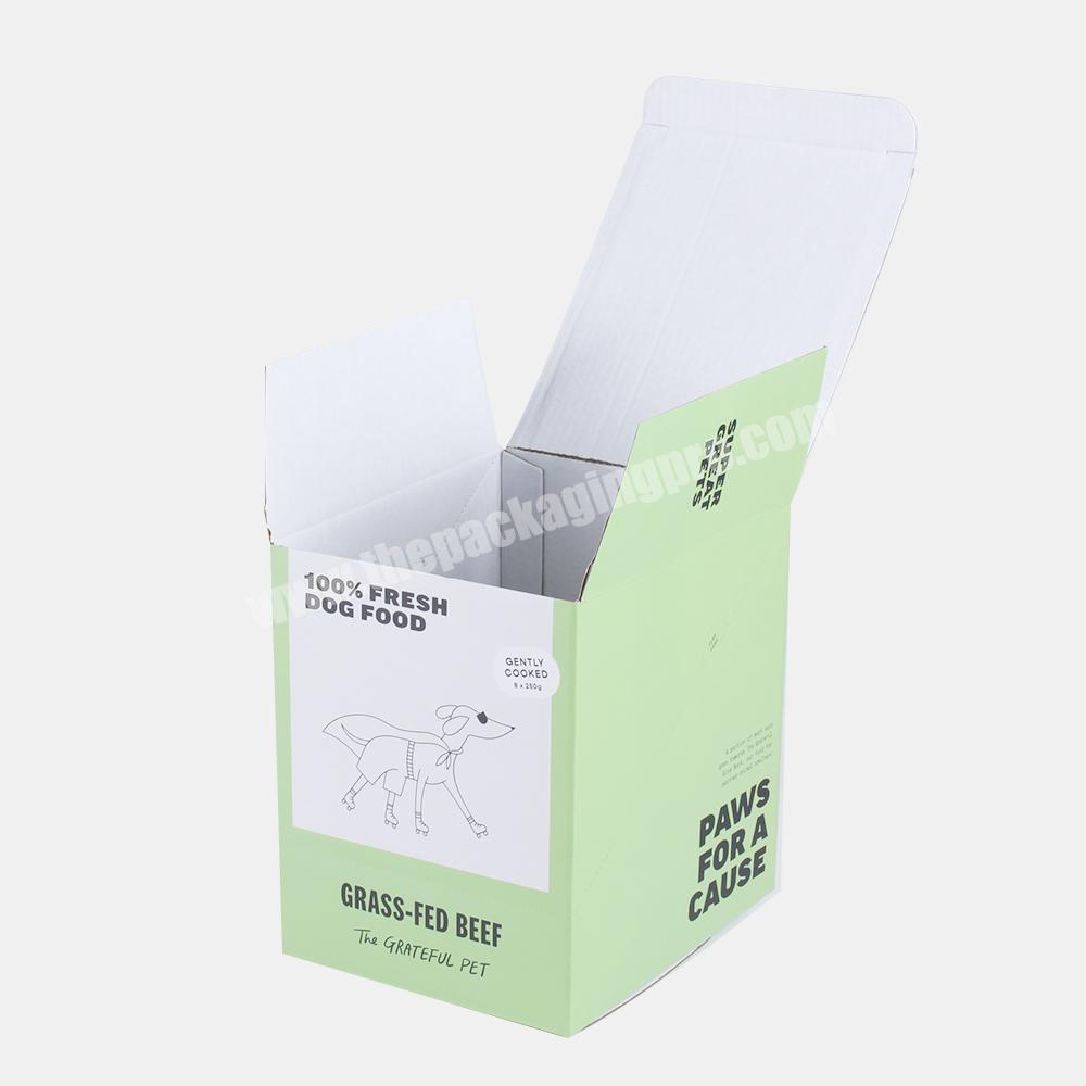 Custom Flat Gift Storage Dog Pet Food Carton Packaging Paper Mailer Folding Paper Box
