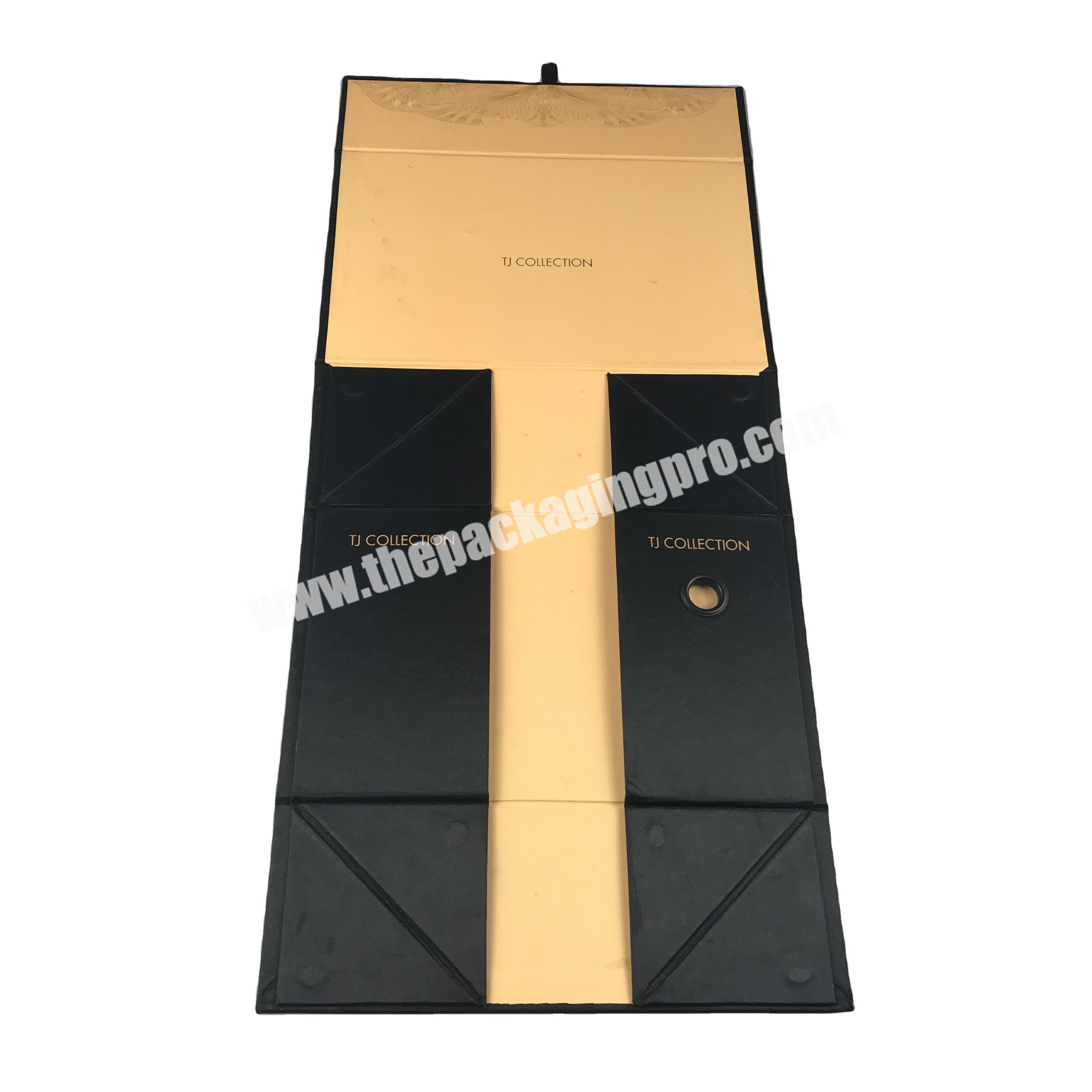 Custom Handmade Luxury Black Book Shaped Folding Magnetic Closure Gift Box