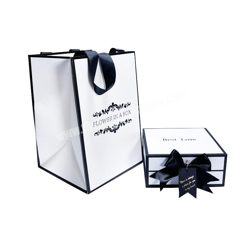 Custom LOGO White Gift Paper Box with Paper Bag