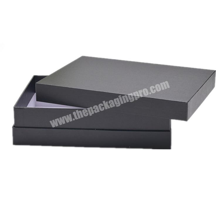 Custom Large Black Cardboard gold foil cloth packing  Gift Box with Separate Lid