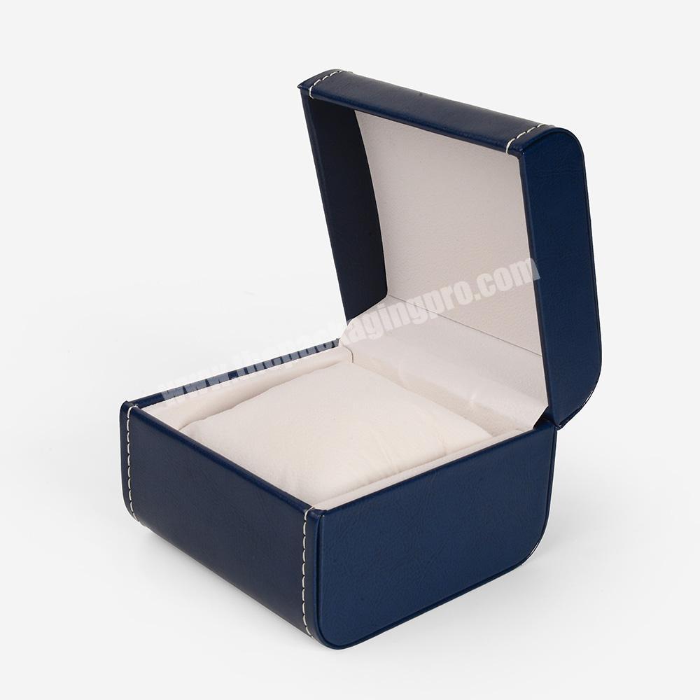 Custom Logo Black Luxury Organizer Watch Display Strap Storage PU Leather Packaging Gift Box Watch Box
