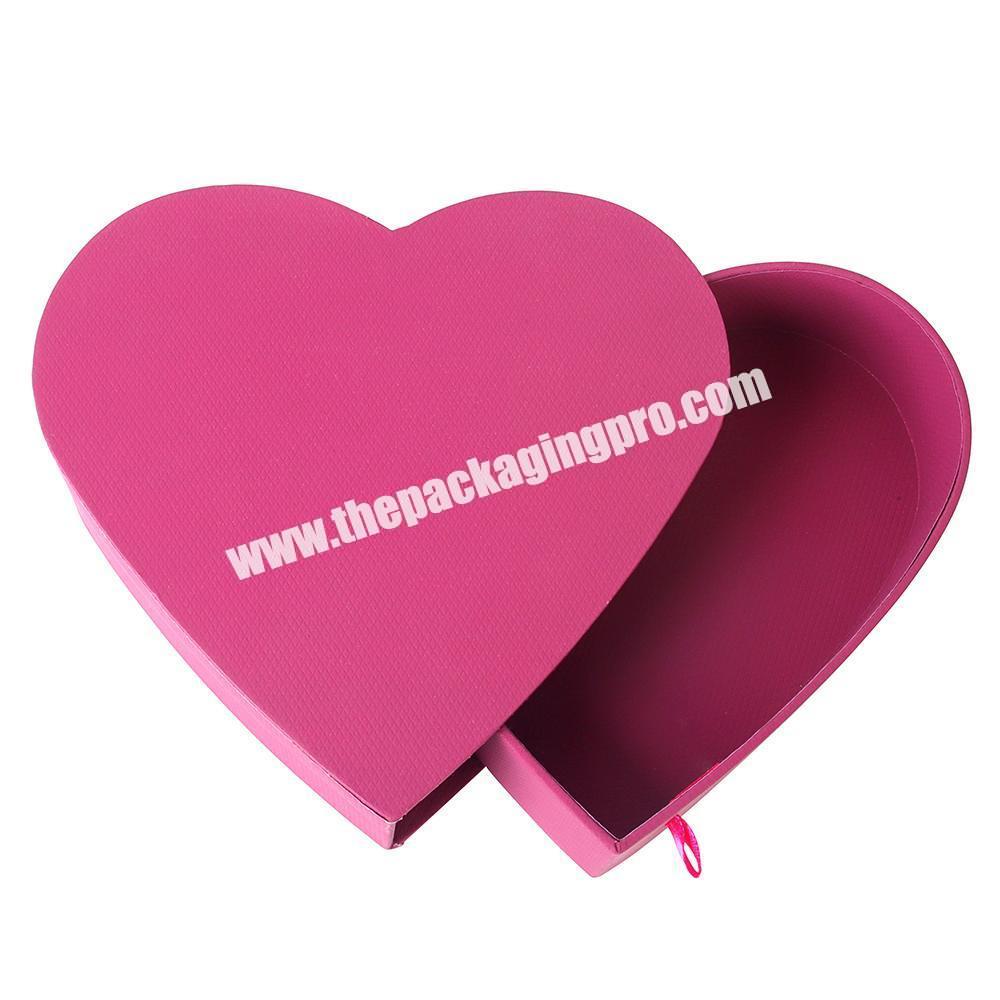 Custom Luxury Recycled Pink Fancy Paper Hart Shape Gold Stamp Rigid Drawer Box For Chocolate Dessert gift packing boxes