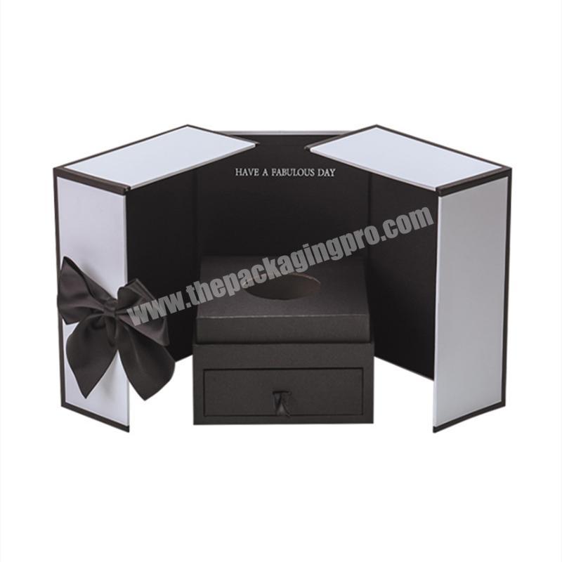 Custom Logo Design Double Door Cardboard Gift Box Valentine's Day Premium Gifts Decoration Box Jewelry Box