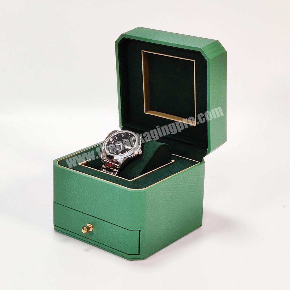 Custom Logo Gift Display Box Packaging Storage Luxury Green Rigid Cardboard Paper Watch Box Cases
