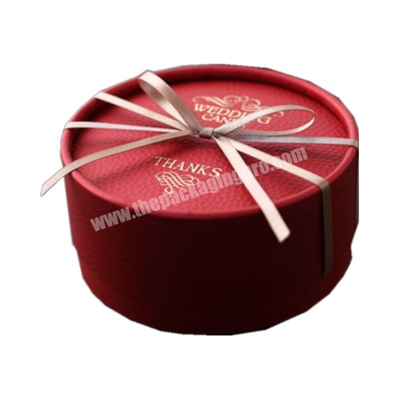 Custom Logo Luxury Small Round Candy Chocolate Favors Gift Boxes For Wedding Souvenirs Guests