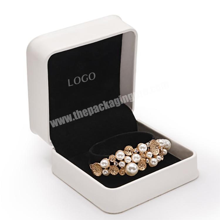 Custom Luxury Black White Pu Leather Jewelry Ring Necklace Jewellery Gift Box Packaging Packing Set