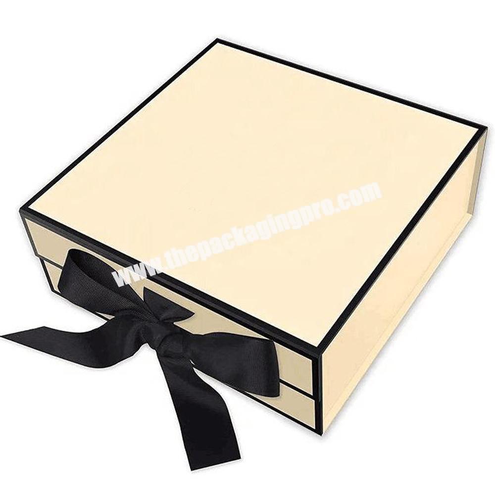 Rectangle hair extensions box packaging luxury wigs box with ribbon