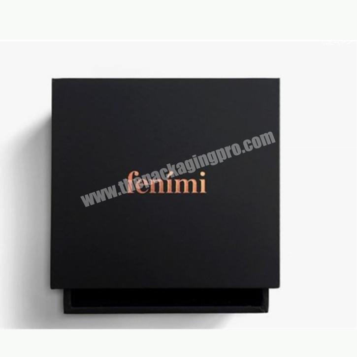 Custom Luxury White Ring Jewellery Packaging Box with logo black hot stamping
