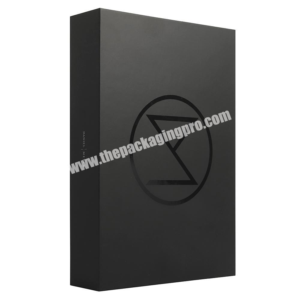 New arrival fo simple elegant folding in stock low MOQ black color magnetic folding gift box for packaging