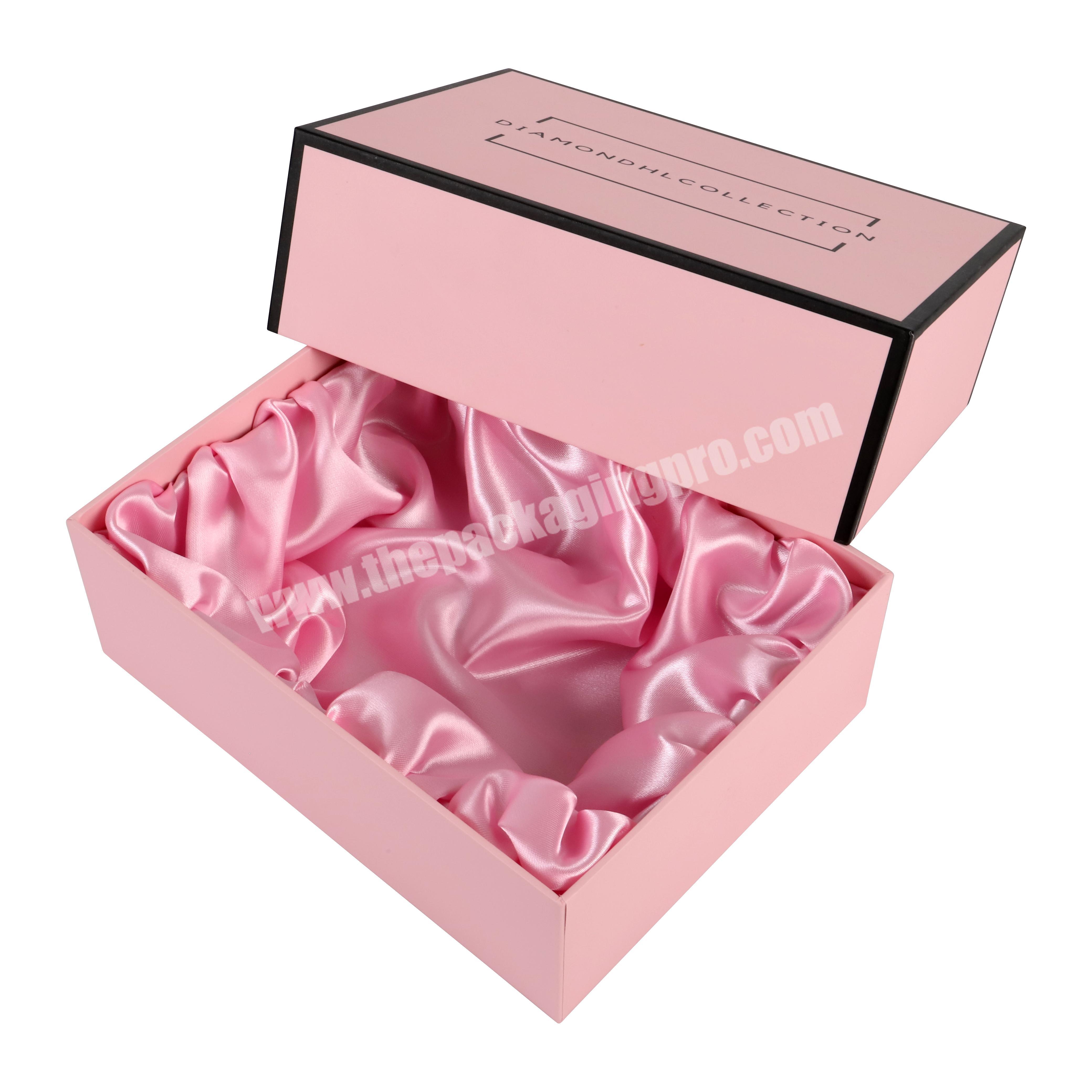 Custom Handmade Hair Extension Bundle Packaging Gift Box With Satin Lining