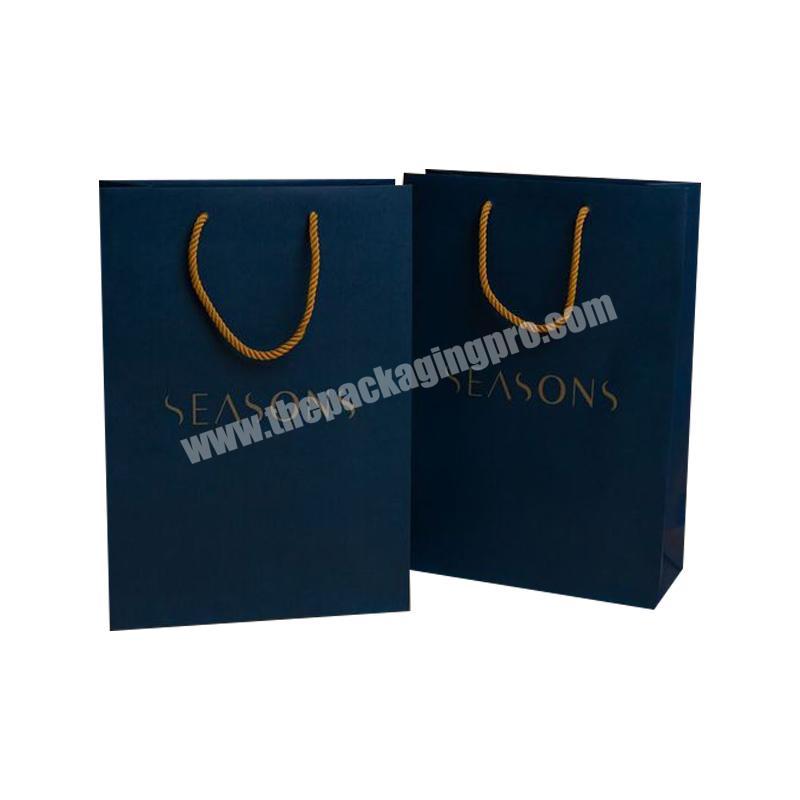 Custom Matte Black Luxury Gift Carry Paper bags boutique shopping bags with logo