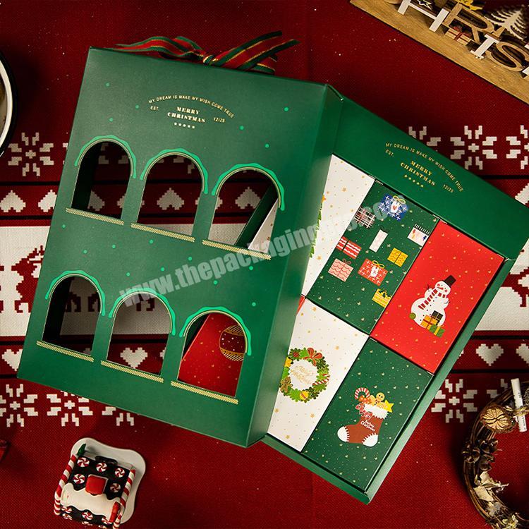 Custom Package Empty Logo Printed Design Recycled Christmas Advent Calendar Cosmetic Paper Colour Packaging Box
