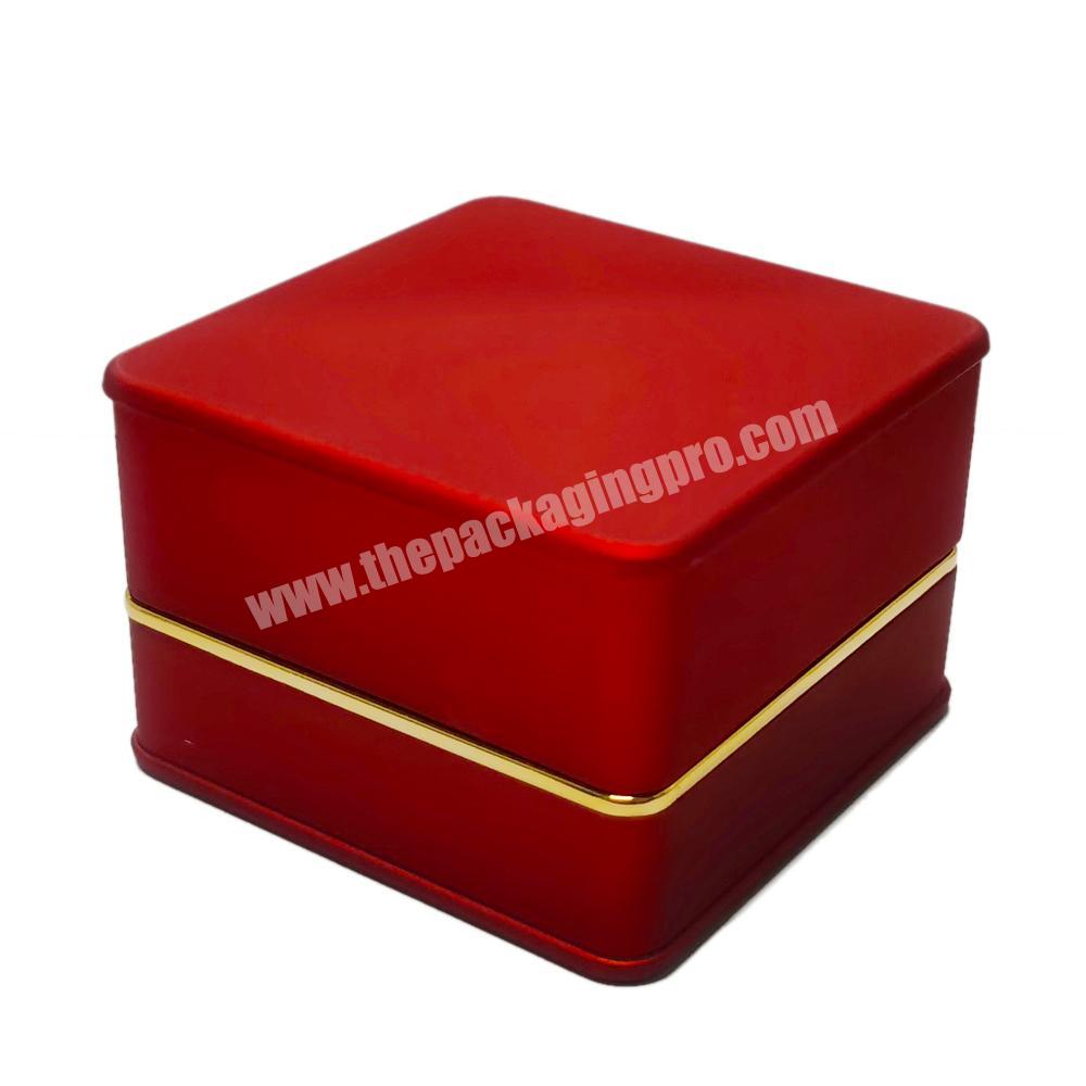 Custom Plastic Leather Paper Jewelry LED Light Ring Box High End Ring Bracelet Pendant Bangle Jewellery Boxes with Light