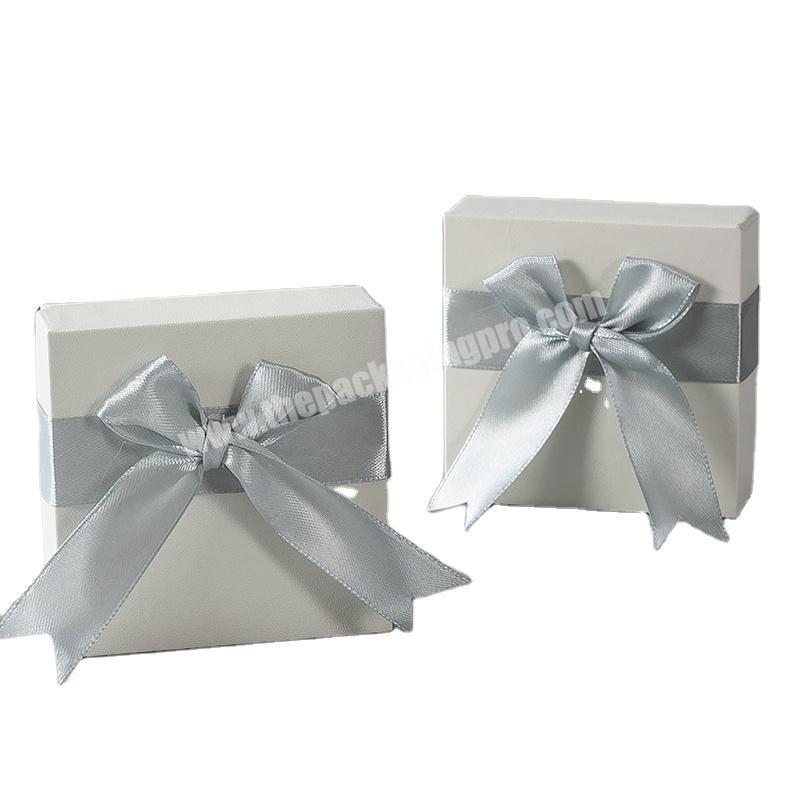 Custom Printed Jewelry 2 Piece Paper Box With Bow-knot