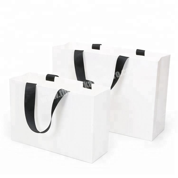 Custom Printed White Garment Gift Bags With Handle