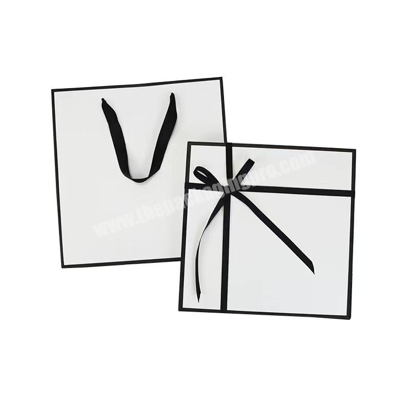 Custom Scarf Packaging Set (Box&Bag&Card) with Ribbon Decoration