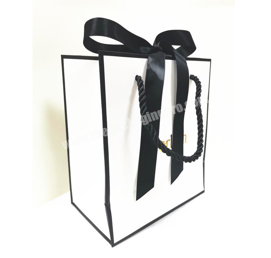Custom Small Jewelry Paper Bag with Ribbon Bow