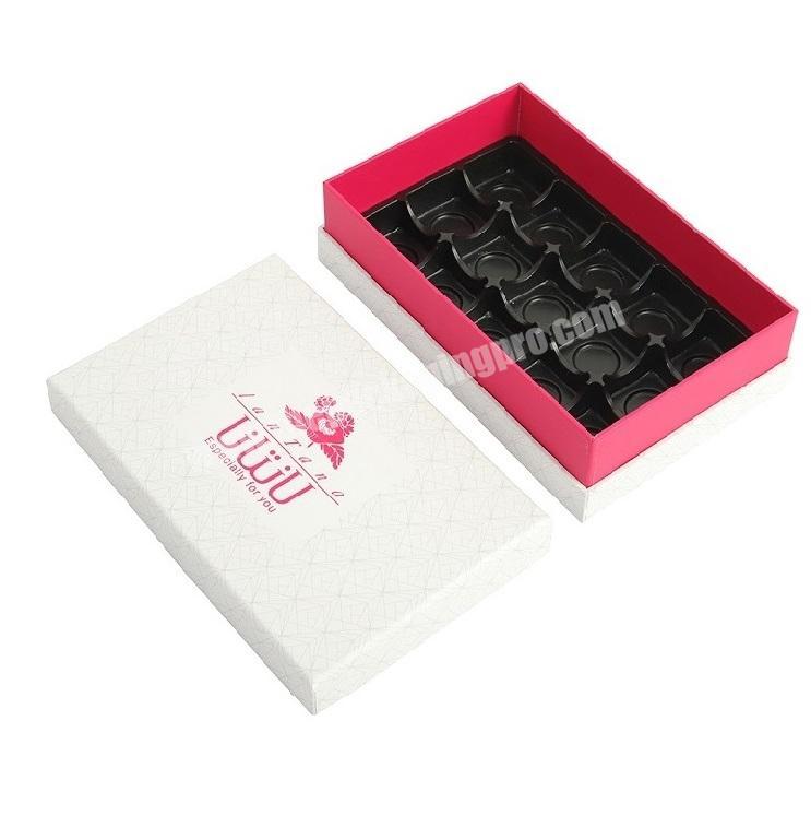 Custom Transparent Pink And White Christmas Chocolate Small Chocolate Packaging Boxes