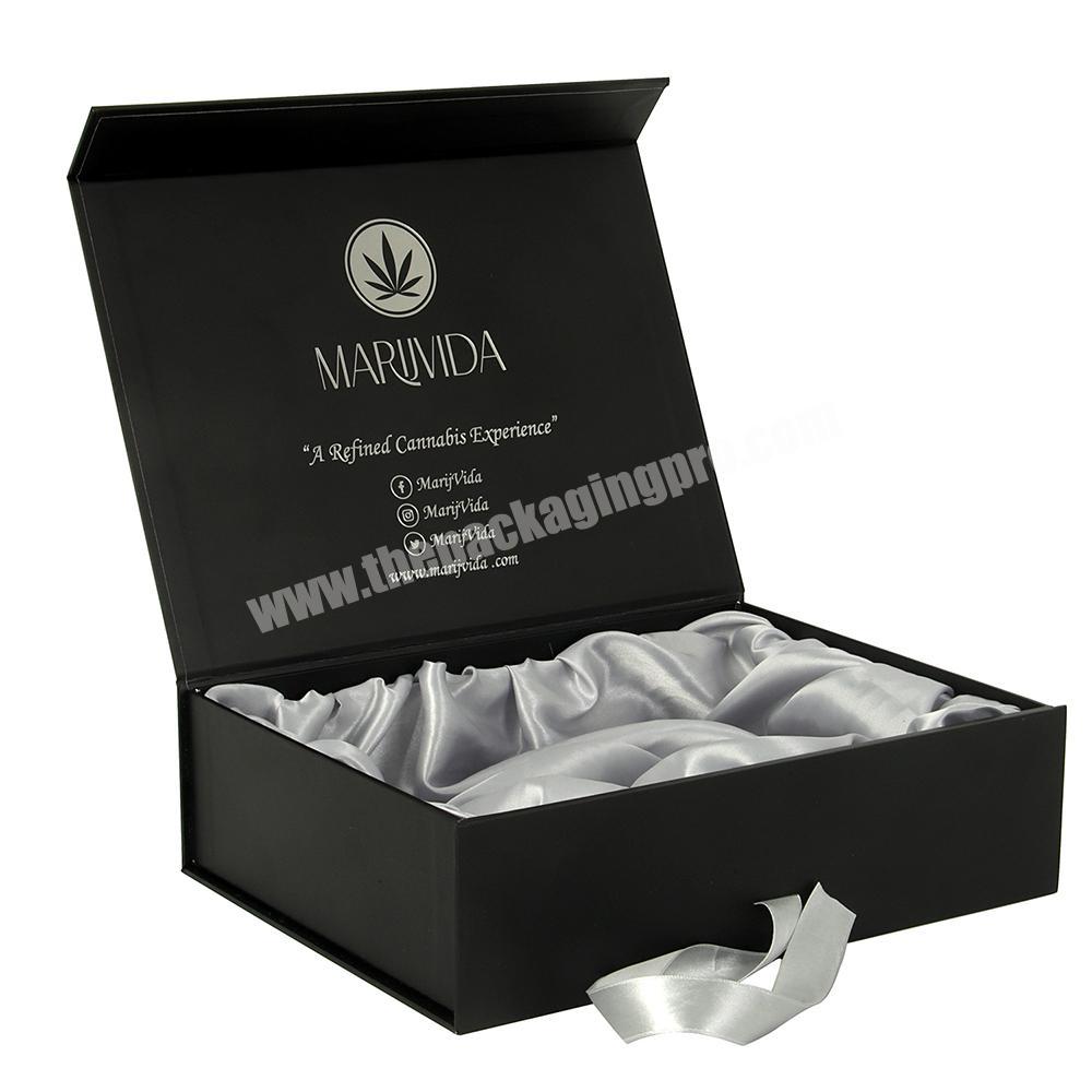 Custom Wedding Wig Logo Corrugated Clothing Jewellery Packaging Boxes With Ribbon