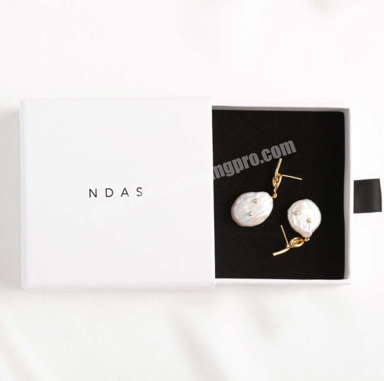 Custom White Jewelry Earring Box with Foam Insert