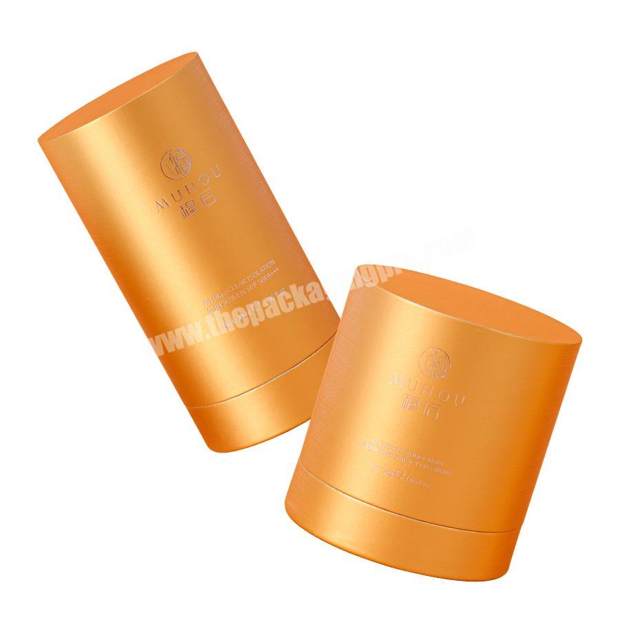 Custom beautiful durable less folding edge gold thermoprint Cardboard round paper box