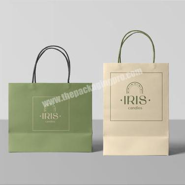 Custom cheap Kraft paper shopping bags with twisted handle