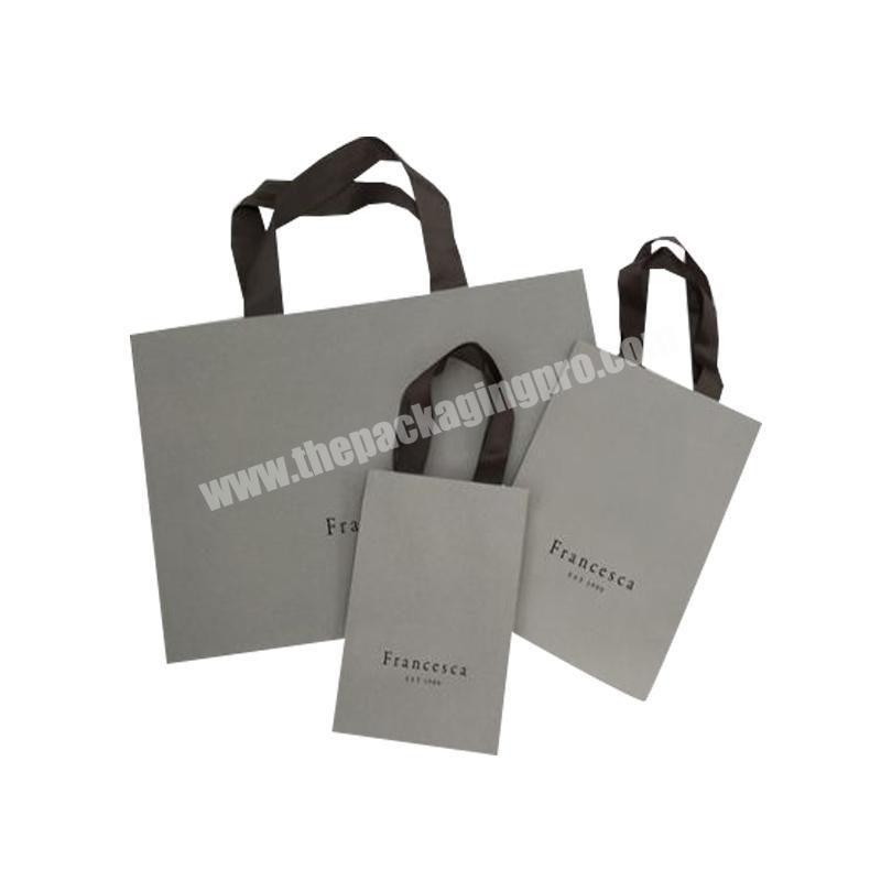 Custom  cheap gray  paper shopping small gift paper bags