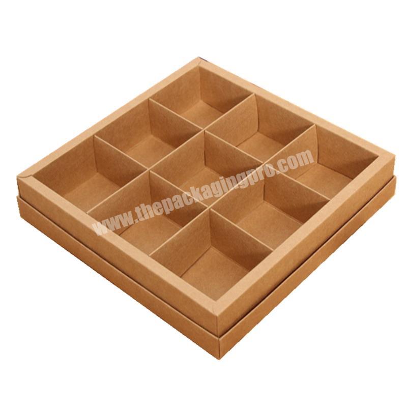 Custom eco-friendly recyclable kraft paper food box chocolate gift box baked food pastry packaging box with lids