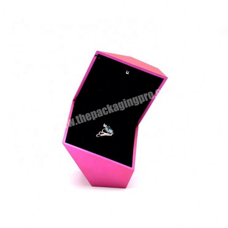 Custom high quality unique styling pink white purple black jewelry packaging gift ring box