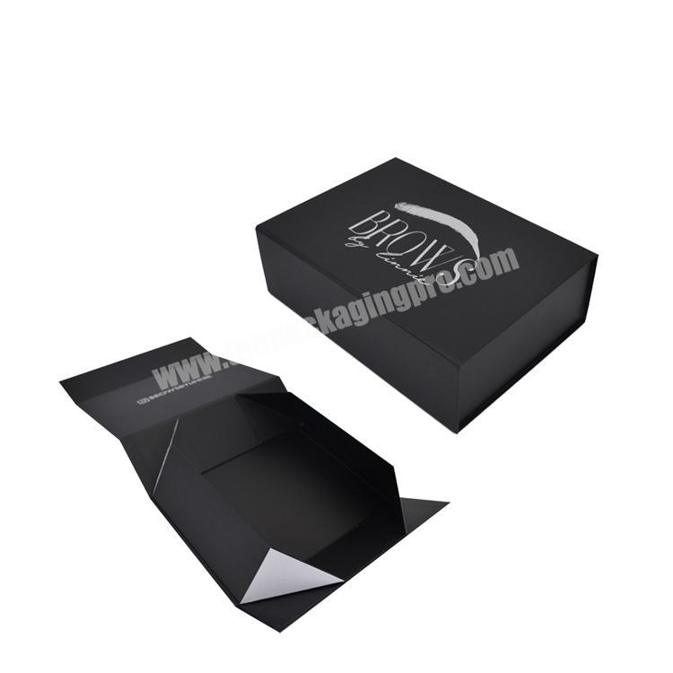 Custom logo luxury black packaging folding gift  box dress cloth t-shirt suit mailer cardboard paper gift box