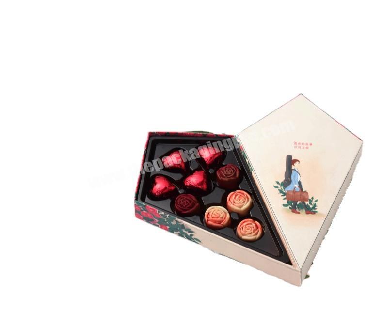 Custom luxury half heart kite shape cardboard gifts chocolate bar favour packaging sweet bolls candy box for wedding favor