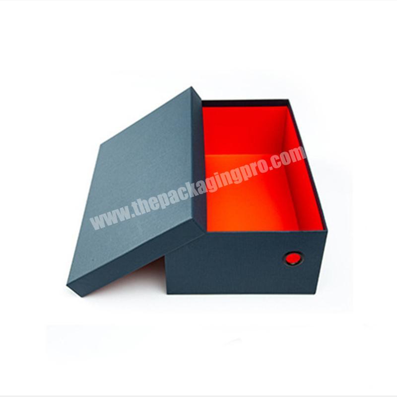 Custom printed brand black rigid lid and base cardboard shoes boxes shoes packaging box luxury shoes storage box